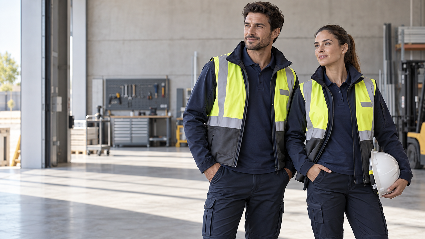 Equipo con ropa laboral personalizada